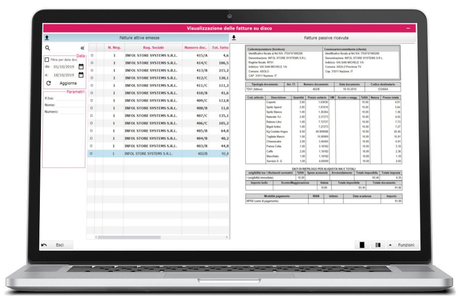 Fattura Elettronica Service - Servizio di creazione fattura XML e eventuale invio al Sistema di Interscambio